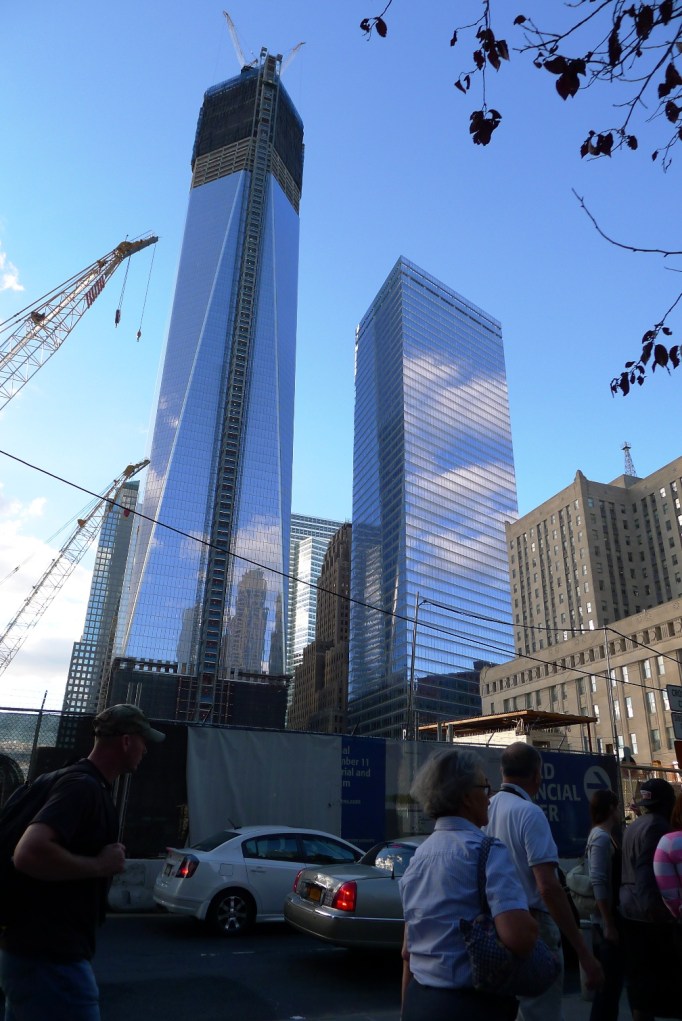 Ruins of WTC, now Freedom Tower as seen from the Lobby of Millenium Hotel Manhattan.